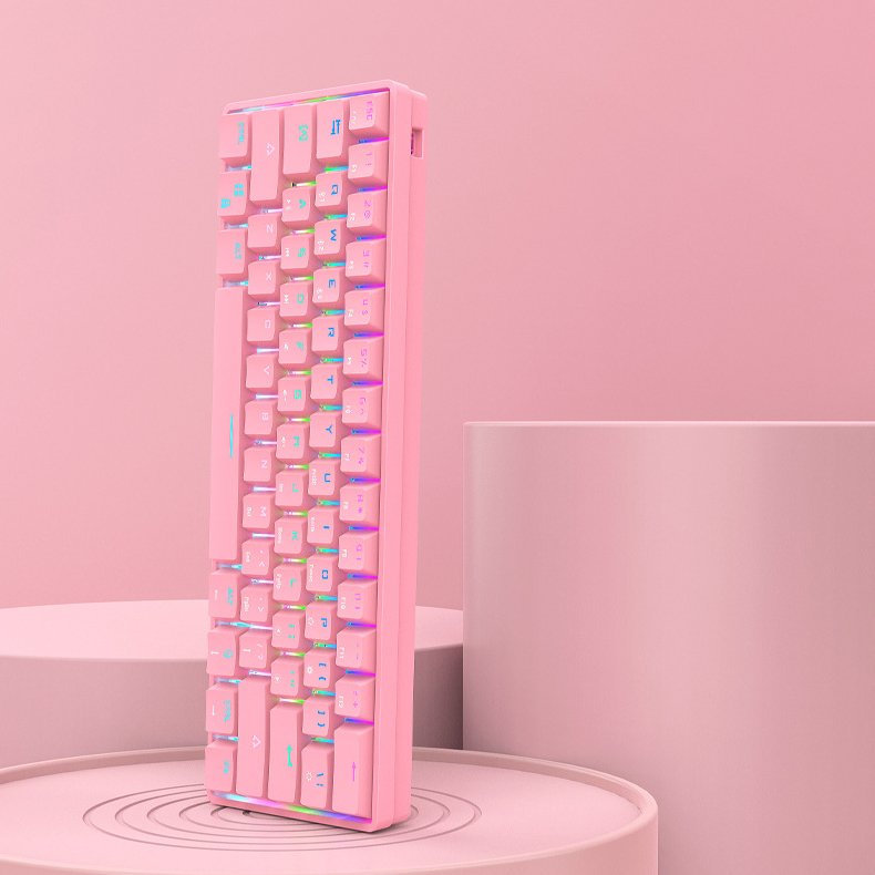 FV-DK61 Wired Mechanical Keyboard 61 Keys Bluetooth Dual-mode Type-C Cable Mini Gaming Keyboard