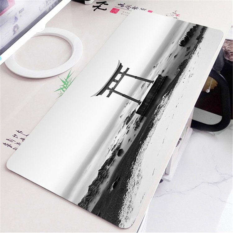 Black And White Custom Art Printing Large Anti-Slip Gaming Computer Keyboard Mouse Pad