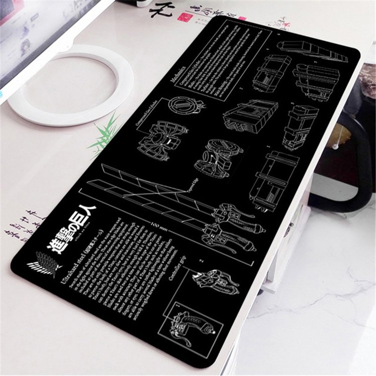 Black And White Custom Art Printing Large Anti-Slip Gaming Computer Keyboard Mouse Pad