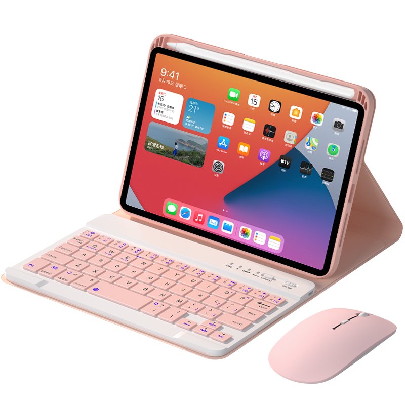 for Apple iPad mini 6 Keyboard Case Smart Pencil Slot Mini Case with Magnetic LED Keyboard Cover for iPad Mini 6 gen Free Mouse