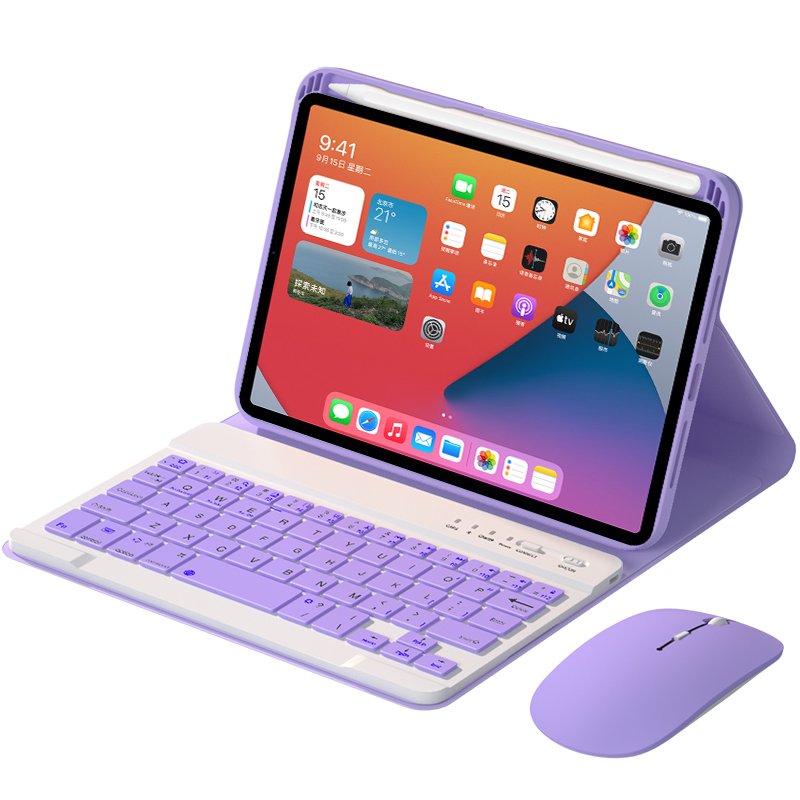 for Apple iPad mini 6 Keyboard Case Smart Pencil Slot Mini Case with Magnetic LED Keyboard Cover for iPad Mini 6 gen Free Mouse