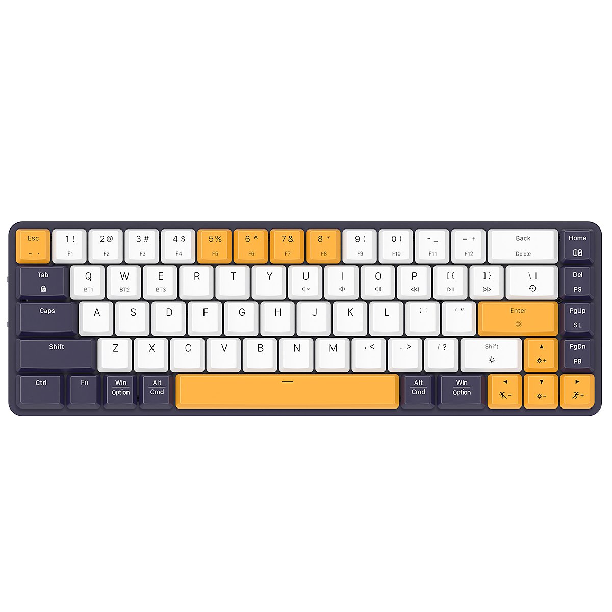 68 Keys Gateron Brown Switches Low Profile Mechanical Keyboard RGB Ultra-Thin Wireless Bluetooth Tri-mode Slim Gaming Keyboard