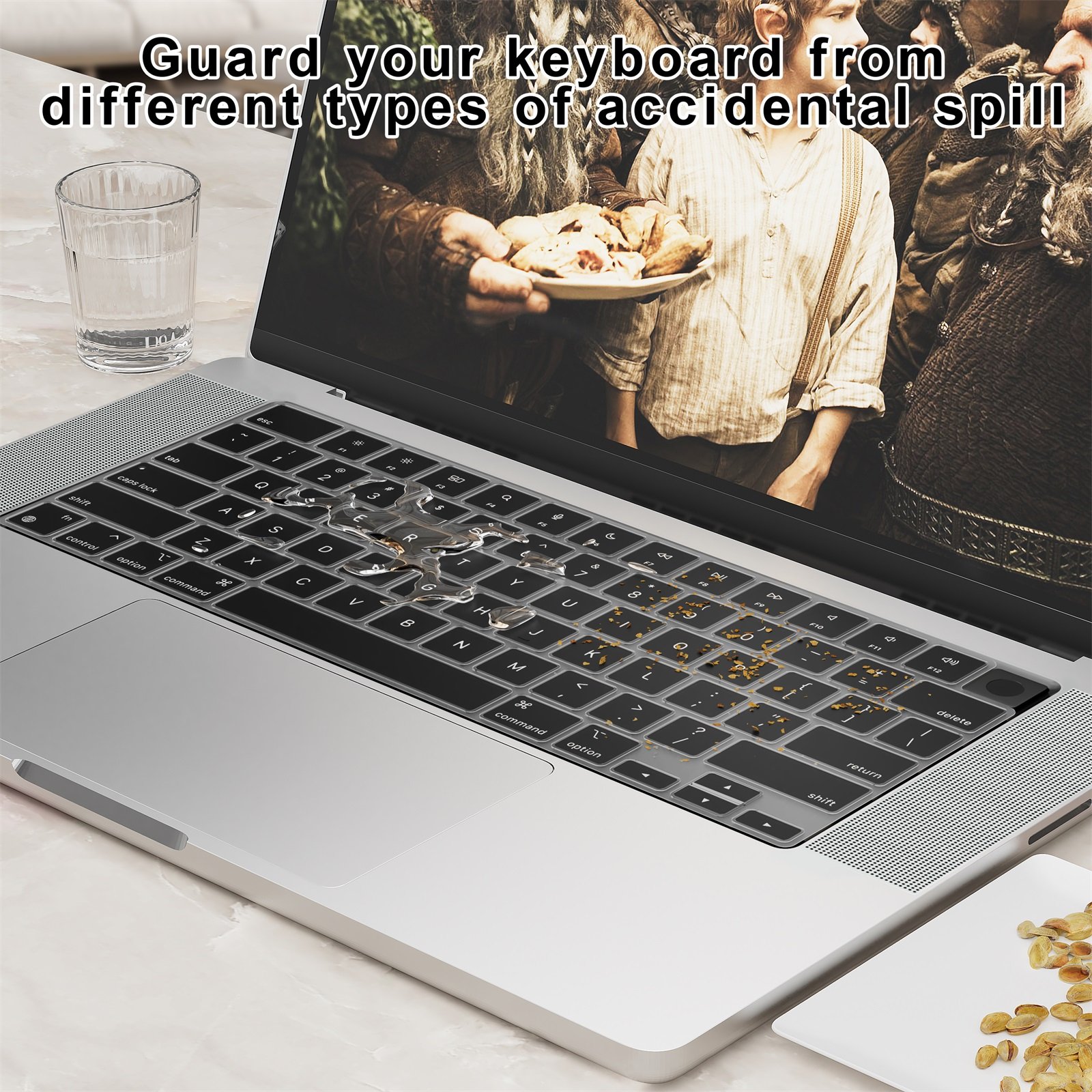 Waterproof Laptop Keyboard Protector Cover for MacBook Pro 14 Pro 16 A2442 A2485 Keyboard Skin,US Version