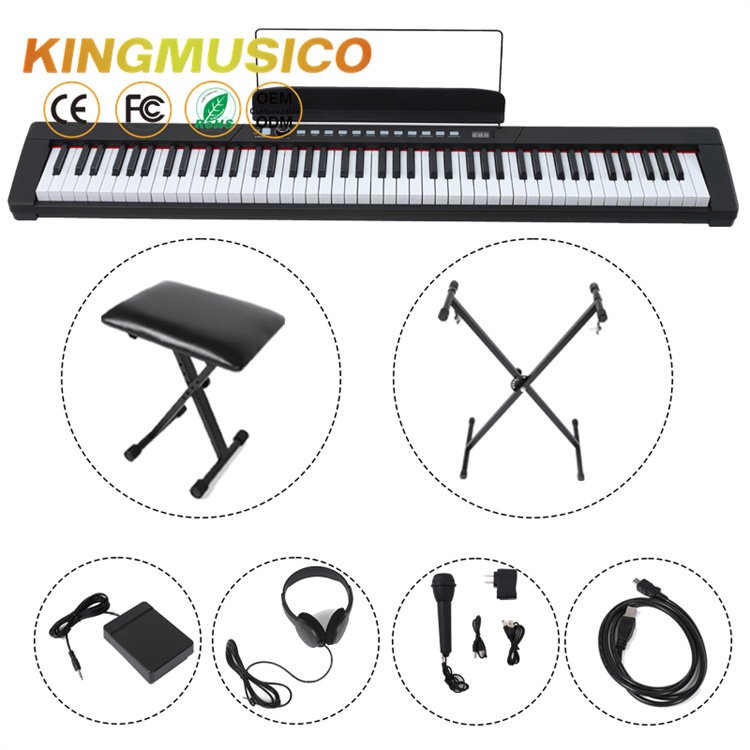 Beginner-Friendly 88 Keys Digital Piano with USB Portable Electric Piano folding piano