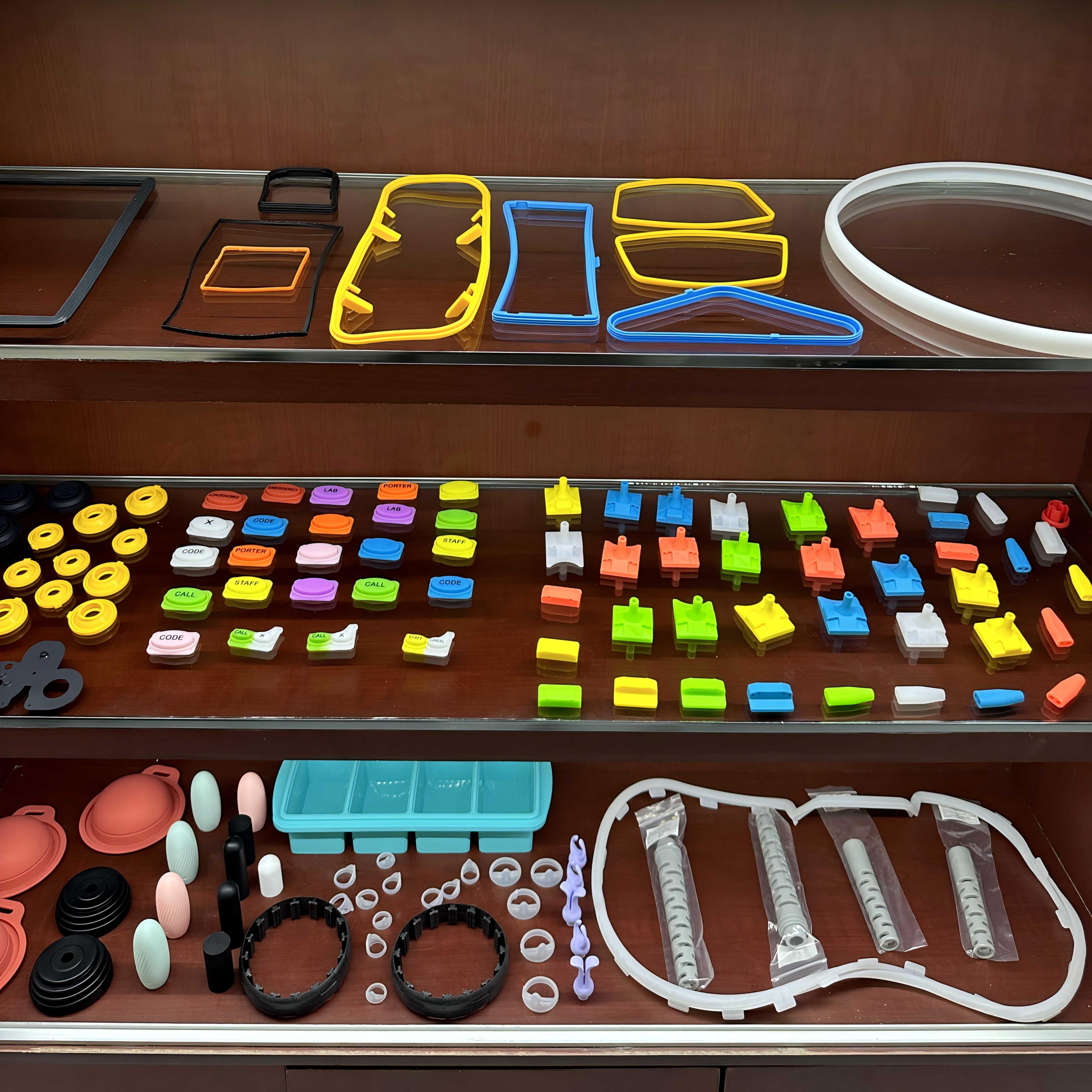 OME.Custom silicone rubber products with color-coded button for fire safety equipment,using advanced radium engraving technology