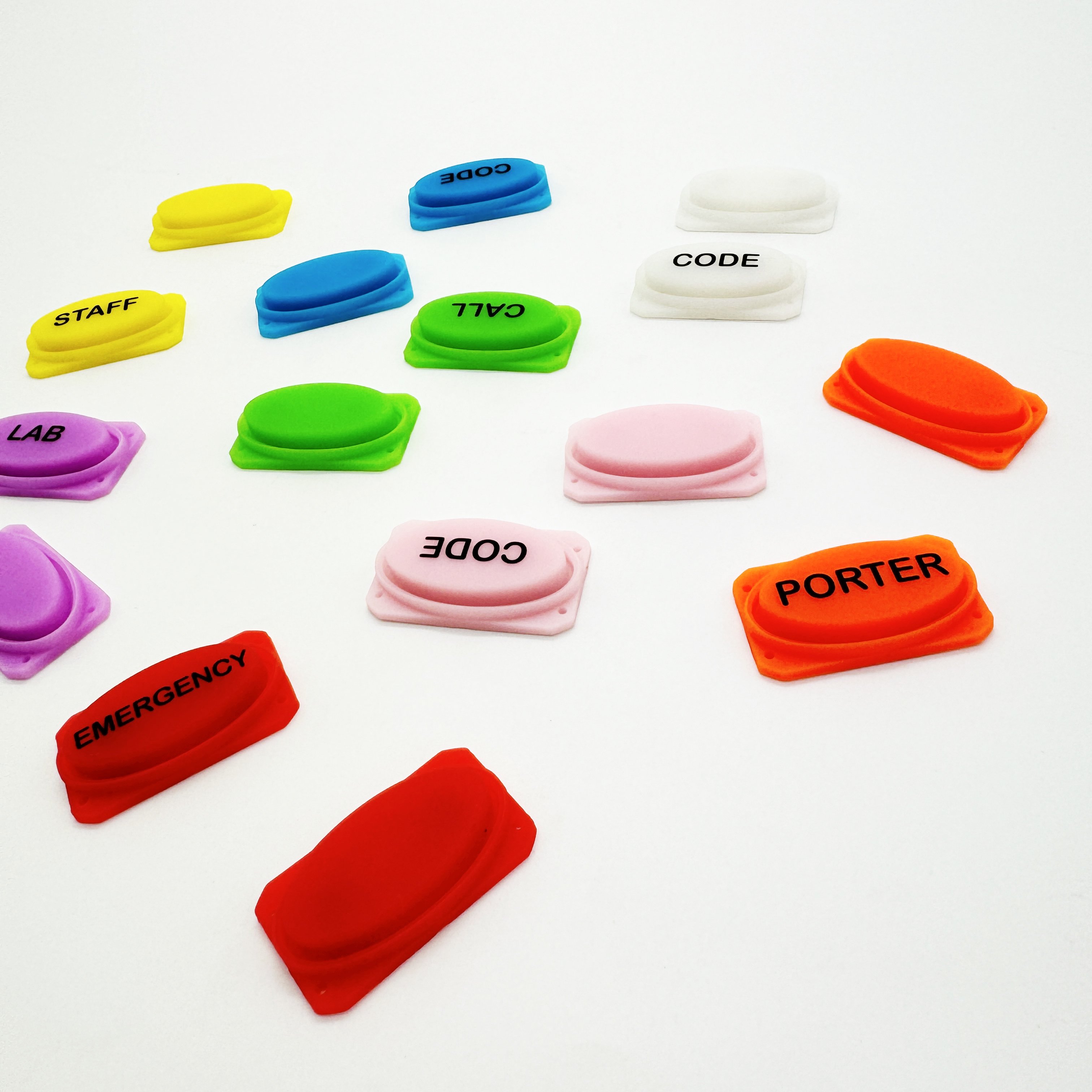 OME.Custom silicone rubber products with color-coded button for fire safety equipment,using advanced radium engraving technology