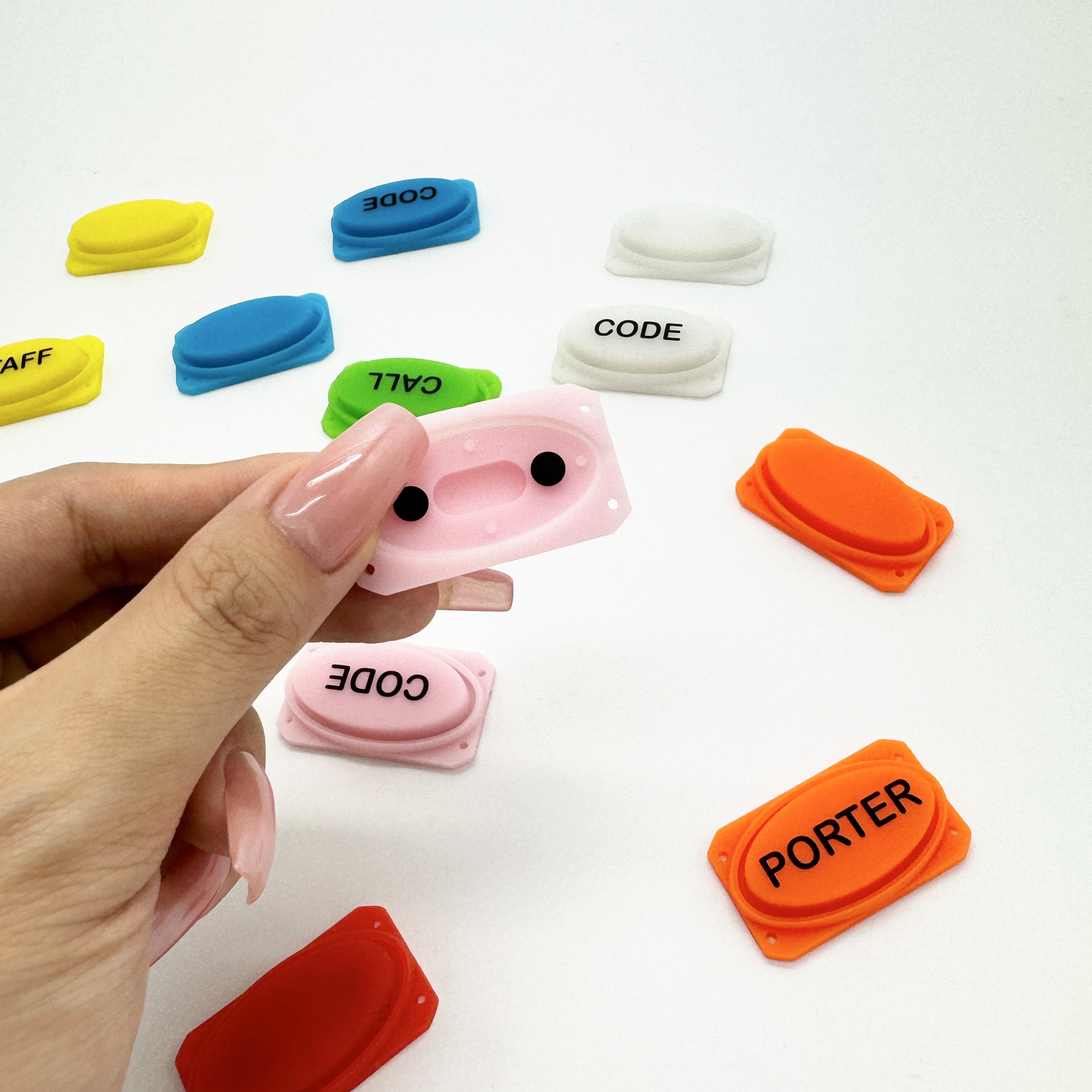 OME.Custom silicone rubber products with color-coded button for fire safety equipment,using advanced radium engraving technology