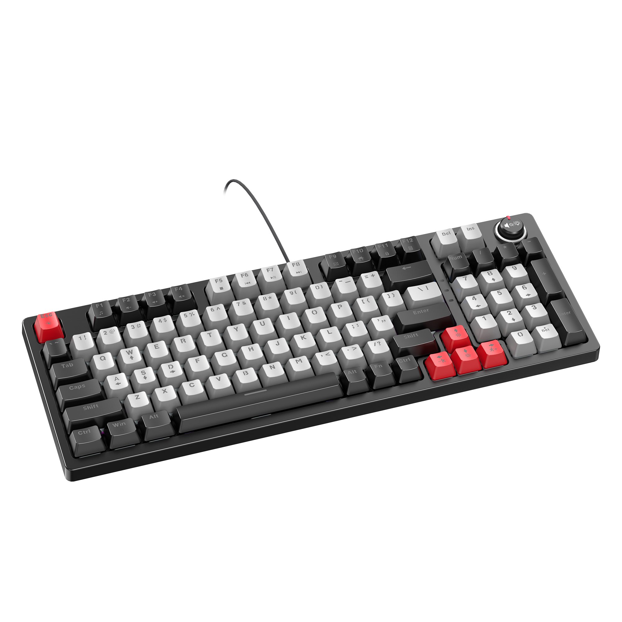 TWOLF T50 85% Keyboard 97 Keys Hot Swappable Blue Switch Custom Keycap Computer Gaming USB Wired RGB Light Led Mechanical Keyboa