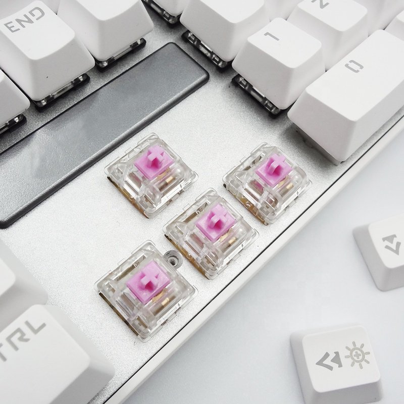 JWICK Mechanical Linear Keyboard Switch Opener JWK Creamy Pink L3 65g with Transparent Housing Key switch for Cherry MX