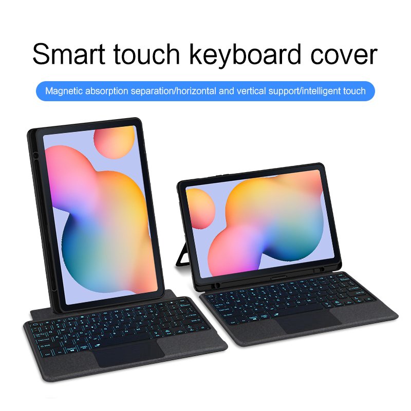 New fashion stand design leather tablet case with keyboard tablet case cover for Samsung Galaxy Tab S6 Lite 10.4 Inch P610 P615