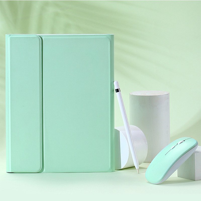 Leather Tablet For Ipad 10.2 10.5" Blue tooth Keyboard With Pen Slot Scratch Proof Cover Pu Pc Case