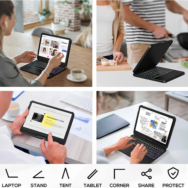 Keyboard Case for iPad Mini 6 - Trackpad - Wireless Case with Keyboard for iPad Mini 6th Generation 8.3" 2021-7 Colors Backlit
