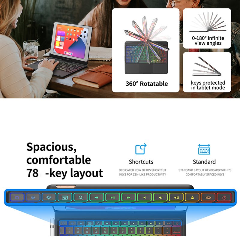 Keyboard Case for iPad Mini 6 - Trackpad - Wireless Case with Keyboard for iPad Mini 6th Generation 8.3" 2021-7 Colors Backlit
