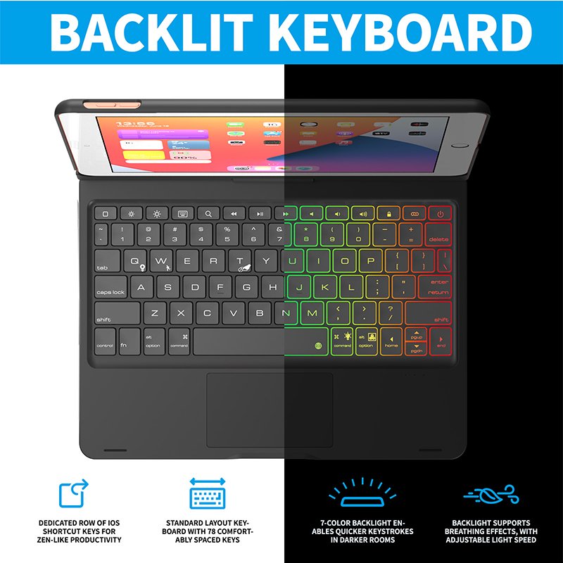 Keyboard Case for iPad Mini 6 - Trackpad - Wireless Case with Keyboard for iPad Mini 6th Generation 8.3" 2021-7 Colors Backlit
