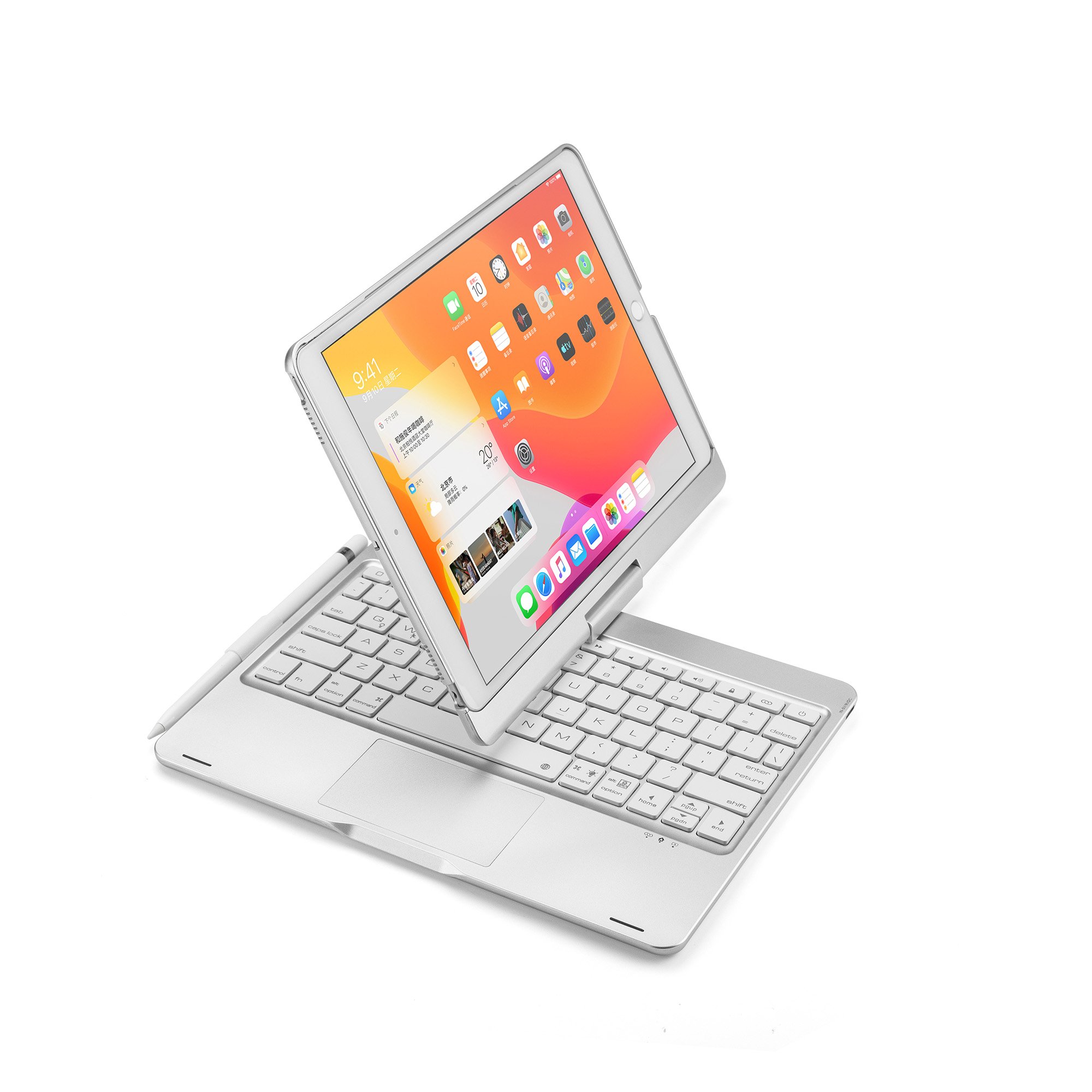 360 Rotating Ultra-thin Wireless Keyboard Case With Touchpad For 10.2"-10.5" IPAD (7,8,9,PRO,AIR3)