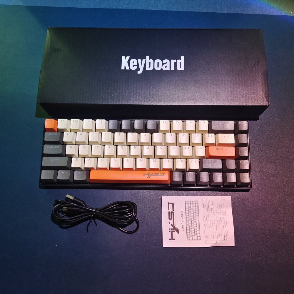 2024 New HXSJ K88 68keys mini compact portable blue switch colorful keycap gaming Mechanical keyboard wired for laptop gamer