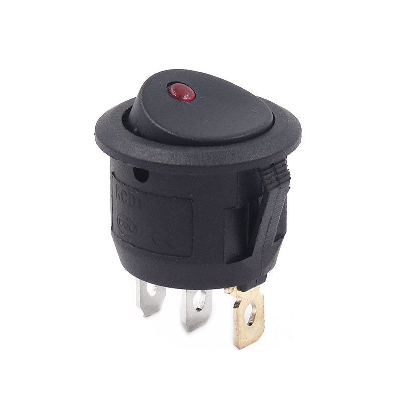 KCD1-105 Round Push Button Switch 2Pin 3Pin 4Pin 6Pin Mini Power Switch ON OFF ON OFF ON Rocker Switch With Light 20mm