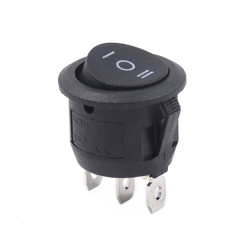 KCD1-105 Round Push Button Switch 2Pin 3Pin 4Pin 6Pin Mini Power Switch ON OFF ON OFF ON Rocker Switch With Light 20mm
