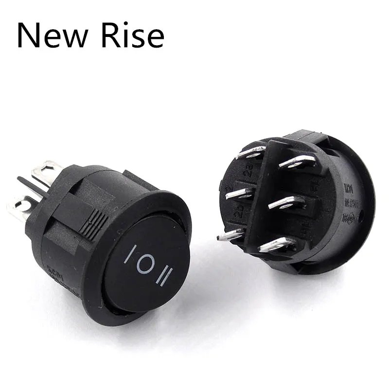 KCD1-105 Round Push Button Switch 2Pin 3Pin 4Pin 6Pin Mini Power Switch ON OFF ON OFF ON Rocker Switch With Light 20mm