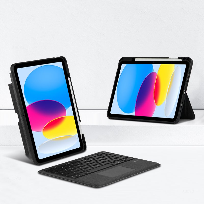 Detachable Tablet Cases with Pencil Holder Stand Magic Smart Touch pad Wireless Cover for iPad Keyboard Case