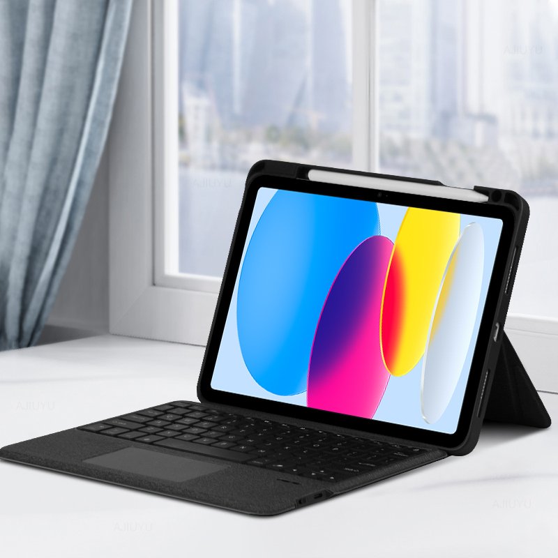 Detachable Tablet Cases with Pencil Holder Stand Magic Smart Touch pad Wireless Cover for iPad Keyboard Case