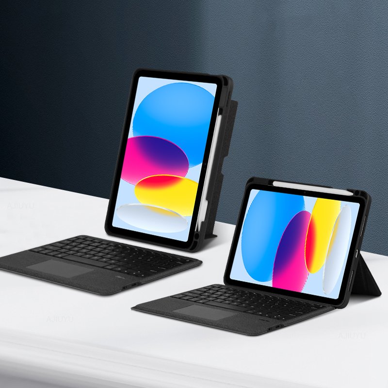 Detachable Tablet Cases with Pencil Holder Stand Magic Smart Touch pad Wireless Cover for iPad Keyboard Case