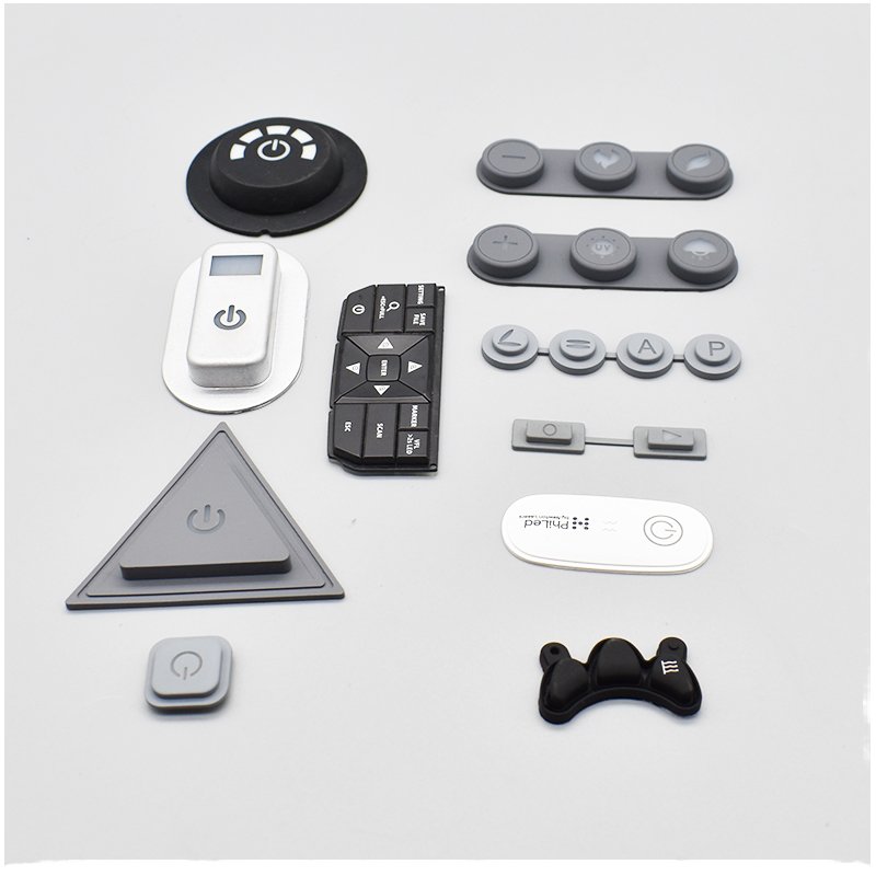 OEM Custom Mold Silicone Rubber Push Conductive Button Covers EPDM & NBR Material Silicone Rubber Coated Keypad Buttons