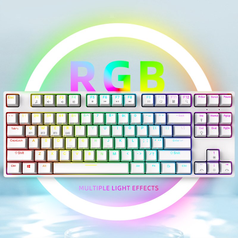 New 87-Keys Ergonomic Wired USB Gaming Keyboard Mechanical Office Keyboard with Custom Logo Blue Switch for Number Applications