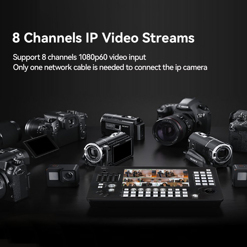 KATOV ptz camera switch 8ch mixer NDI HX2 de video switcher broadcast studio equipment video switcher