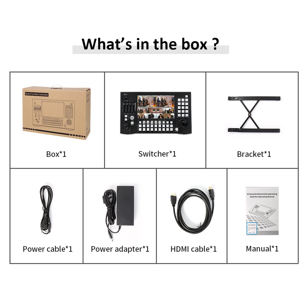 KATOV ptz camera switch 8ch mixer NDI HX2 de video switcher broadcast studio equipment video switcher