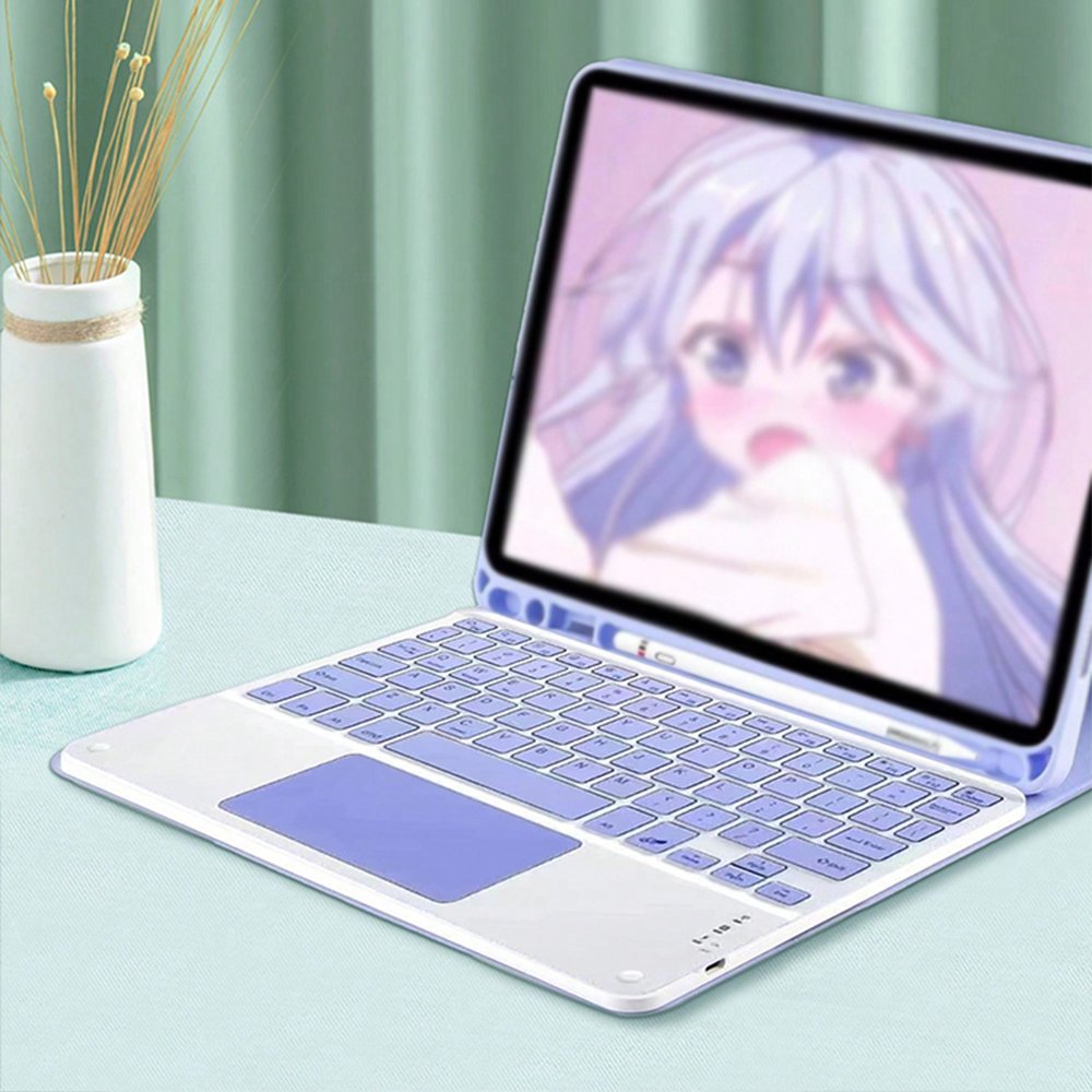 High Battery Life Rechargeable Wireless Keyboard Touch-Sensitive Switch Compatible with iPad Computers Mobile Phones Tablets