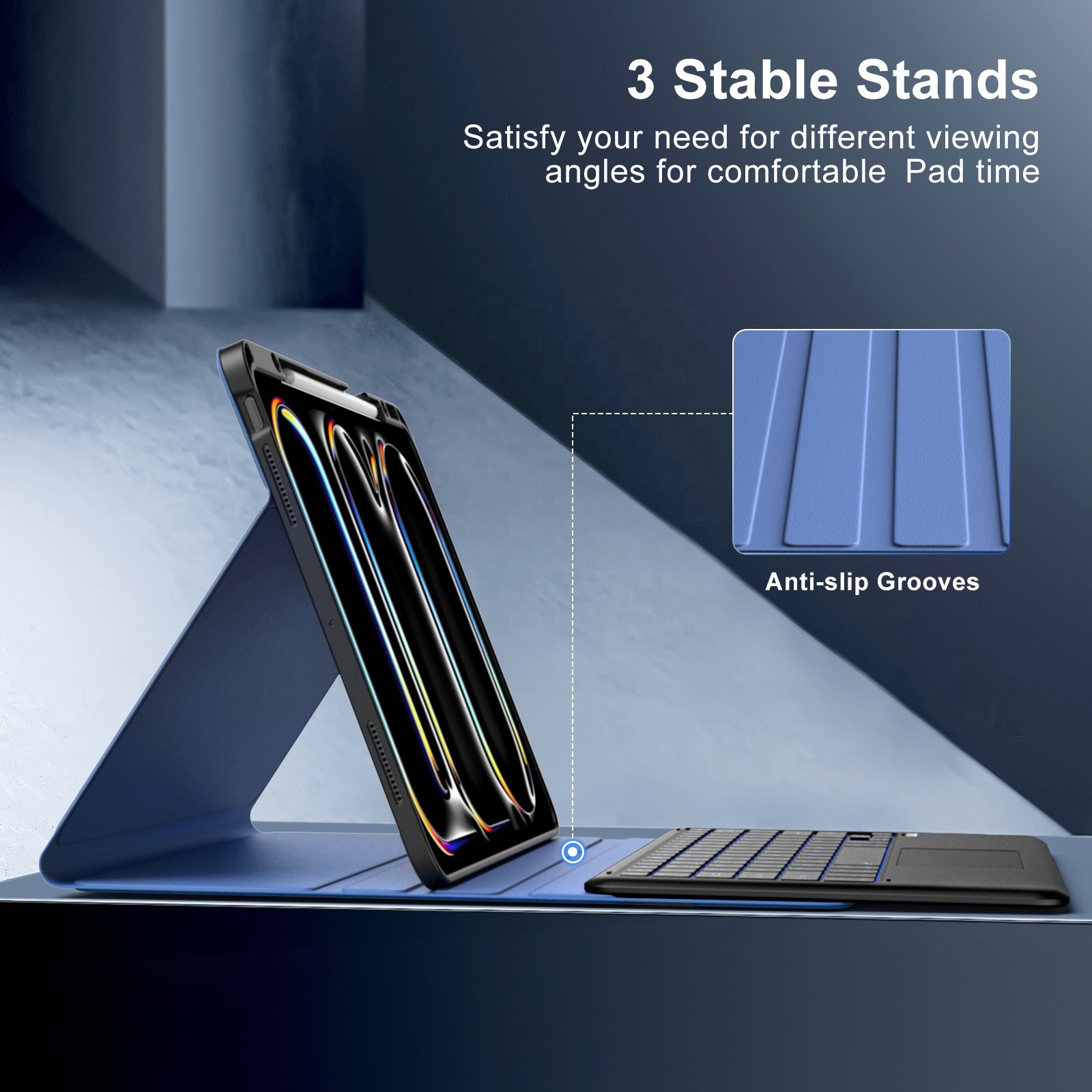 MoKo Detachable Touchpad 7 Colors Backlit Wireless Keyboard Cover Smart Bluetooth Keyboard Case for iPad Pro 13 Inch Case 2024