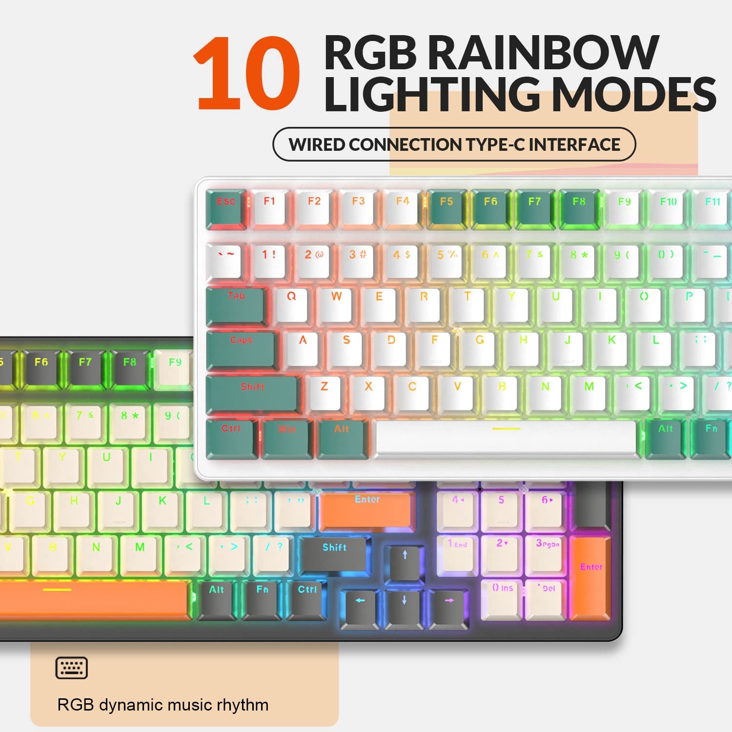 60 RGB wired red switches gaming mechanical hotswap keyboard for Windows/IOS