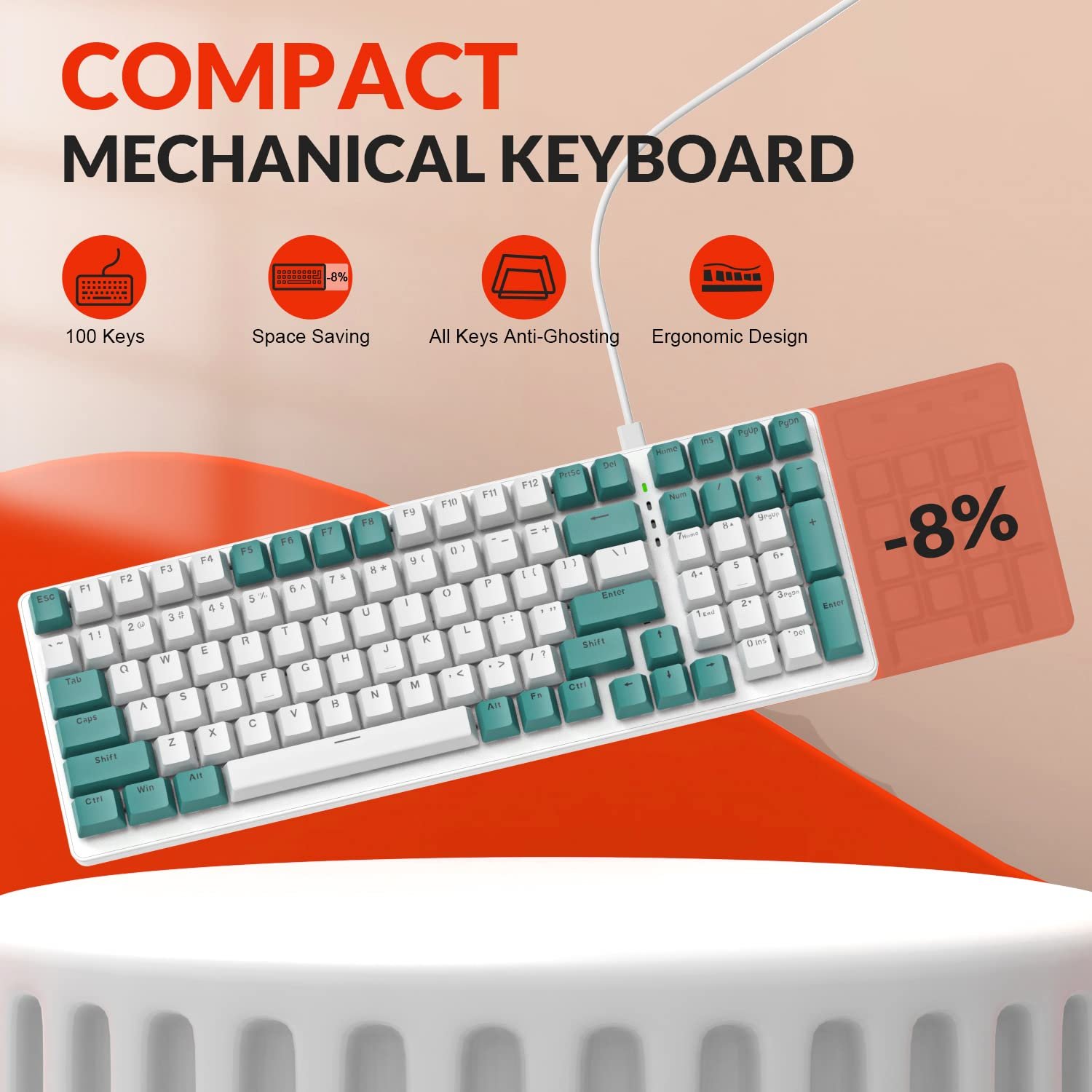 60 RGB wired red switches gaming mechanical hotswap keyboard for Windows/IOS