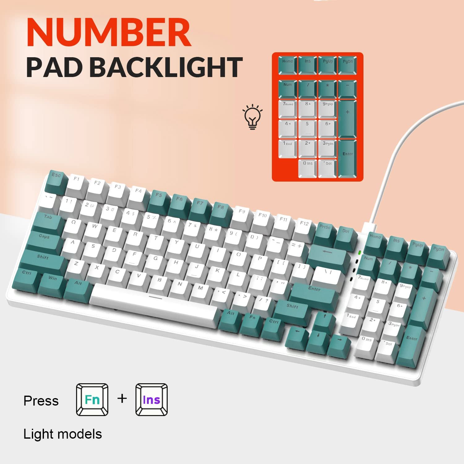 60 RGB wired red switches gaming mechanical hotswap keyboard for Windows/IOS
