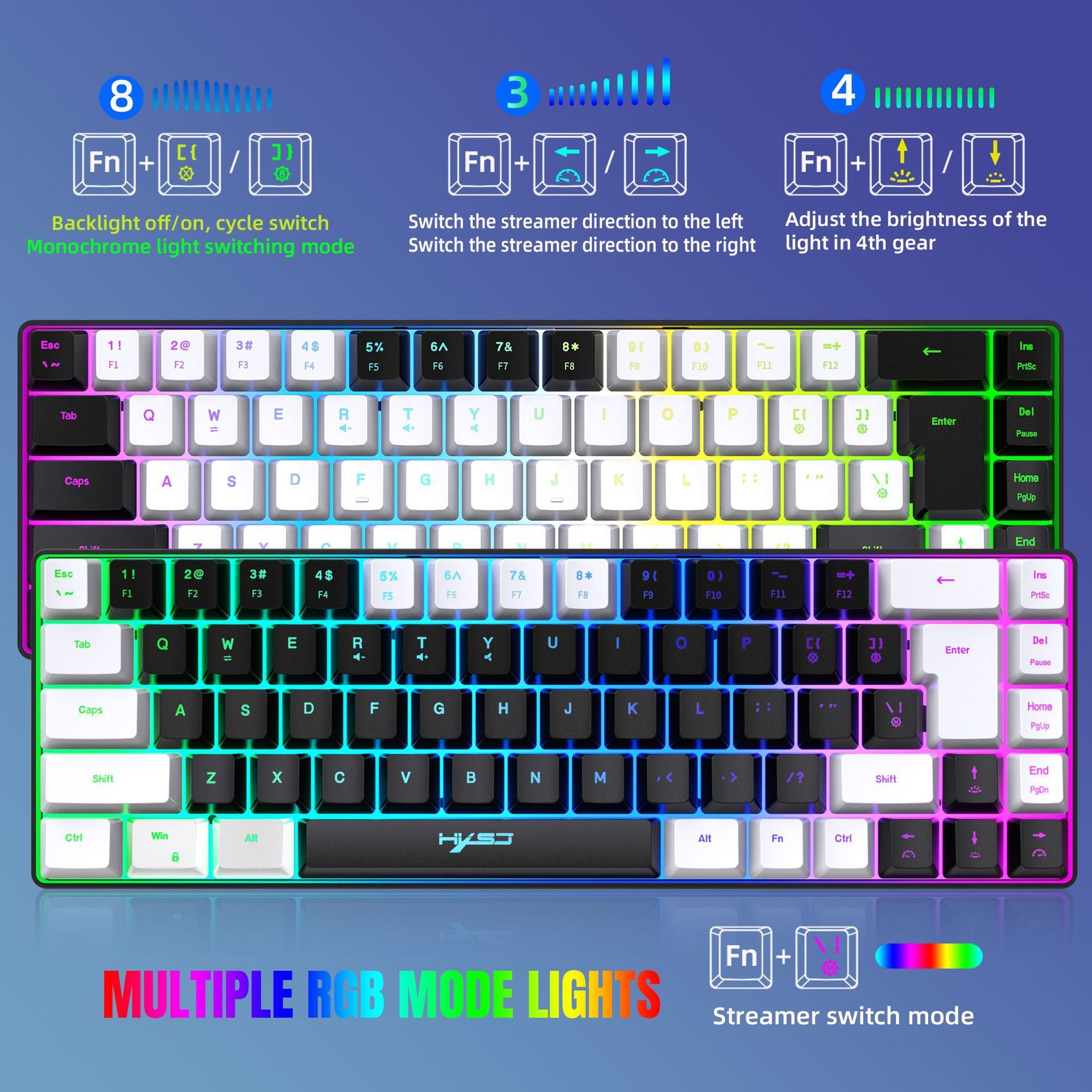 Multi-Function V200 Gaming USB Wired Membrane Keyboard Korean/Spanish Keycaps LED Backlit Gaming Mechanical Keyboard