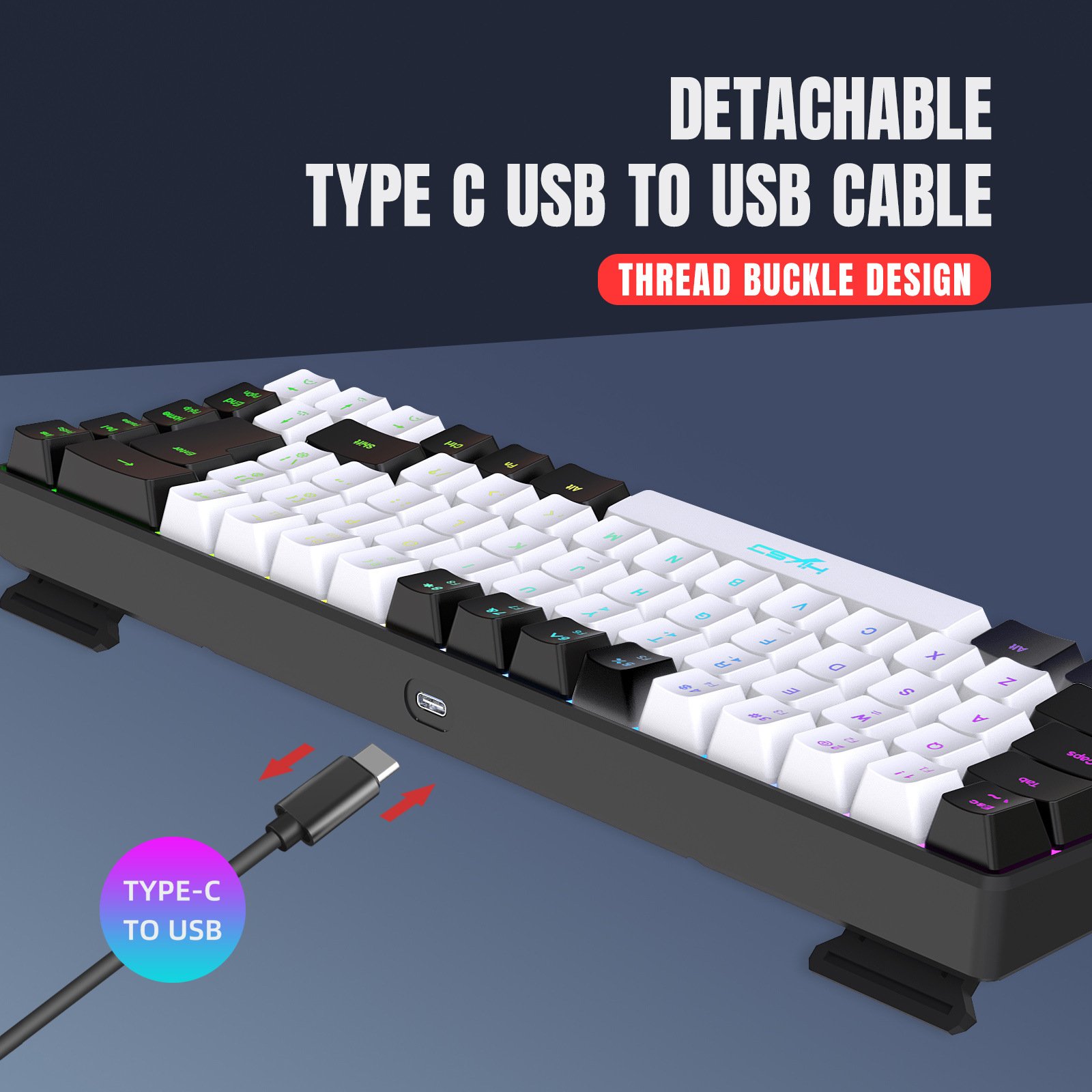 Multi-Function V200 Gaming USB Wired Membrane Keyboard Korean/Spanish Keycaps LED Backlit Gaming Mechanical Keyboard