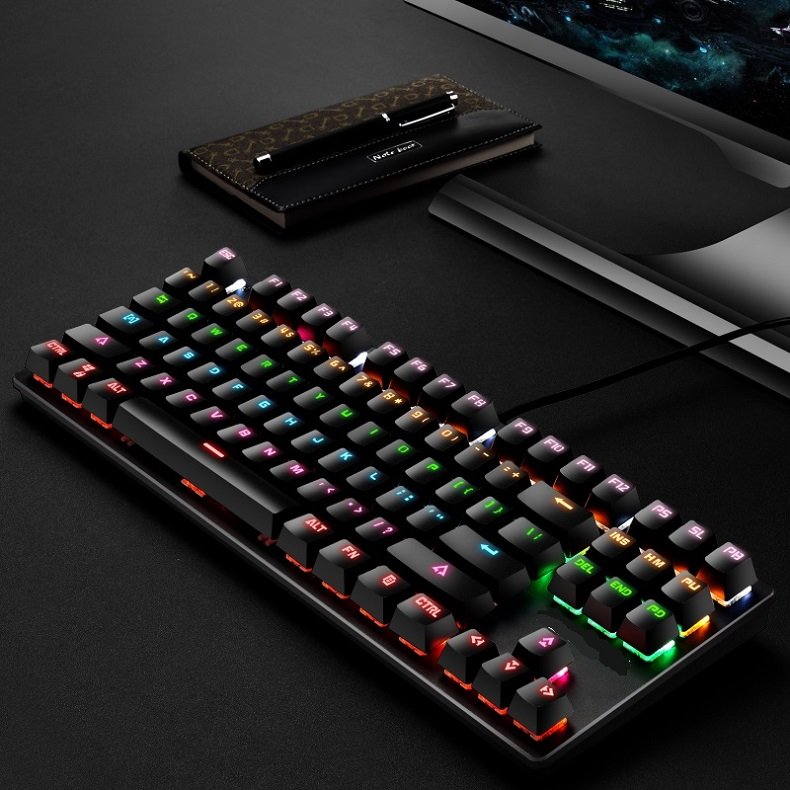 Factory Price OEM Laptop Keyboard 87 keys Waterproof RGB Backlight Wired Mechanical Gaming Keyboard