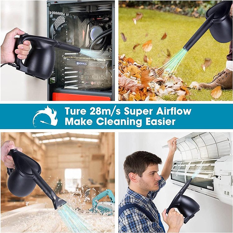 High-power Wired Dust Blower One Button Switch Control 600w Ac Cable Ac 110v / 220v Air Duster Computer Keyboard Cleaning