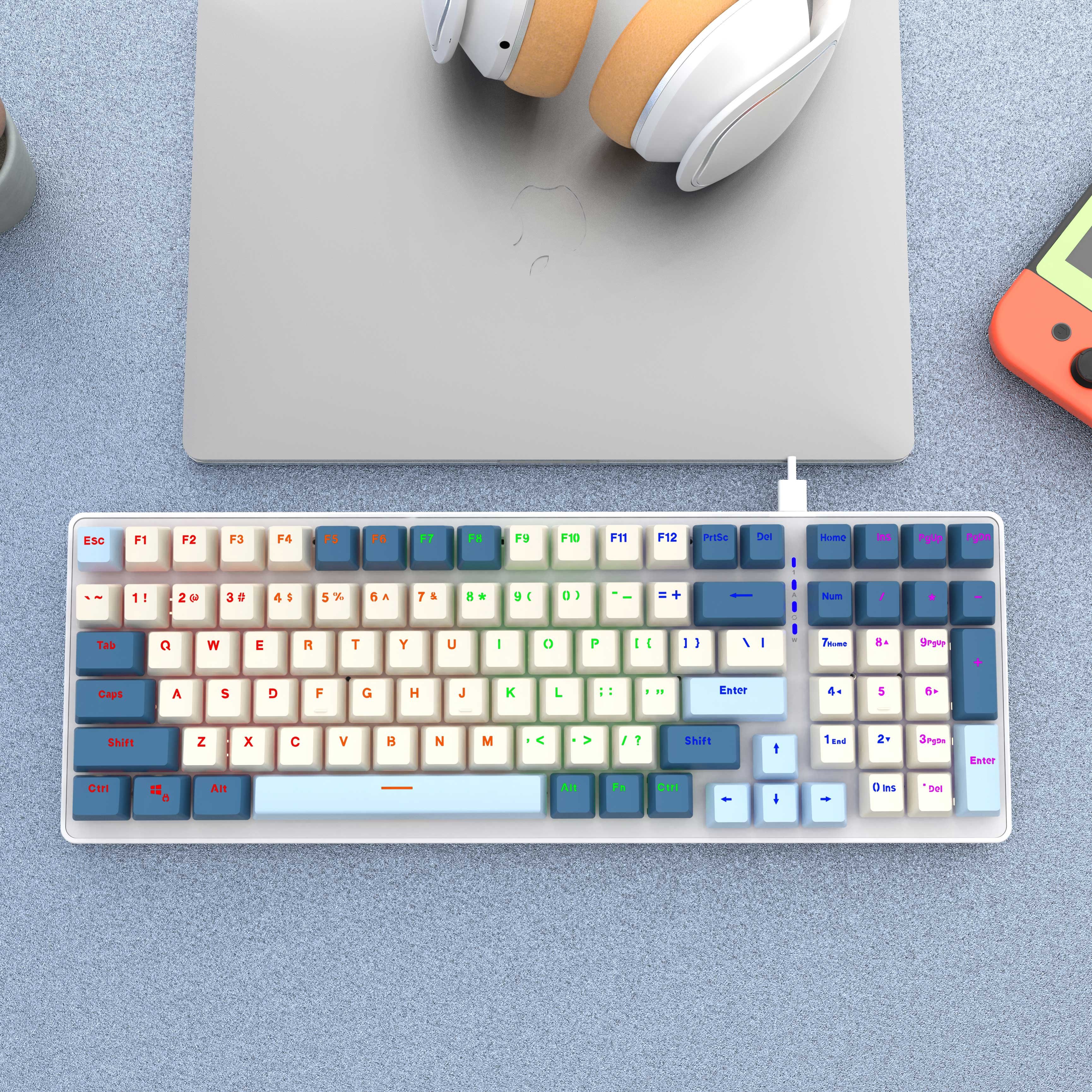 Mechanical 100 Keys LED Backlit Gaming Keyboard Hot Swappable Custom Keyboard