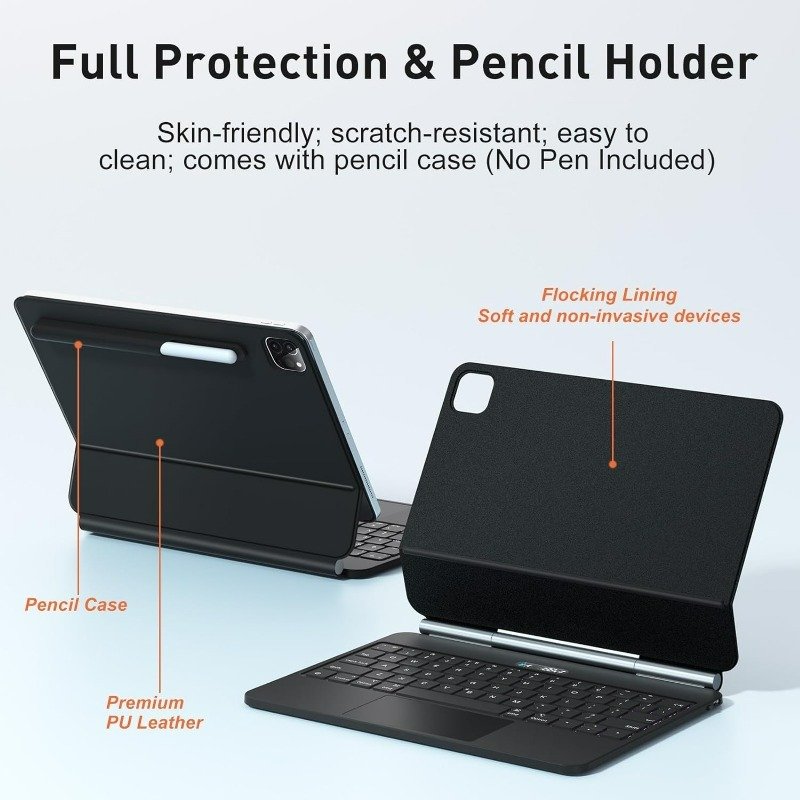 New Design Photovoltaic Charging Version Magnetic Magic Keyboard for iPad Pro 11 10.9in Multi-Touch Trackpad for Magic Keyboard