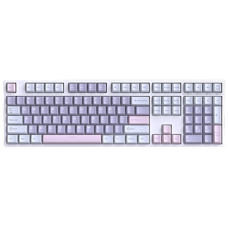 2024 New Coming Wired Mechanical Keyboard Classic 108 Keys Layout Full Size White Light Keyboard for Gaming Office