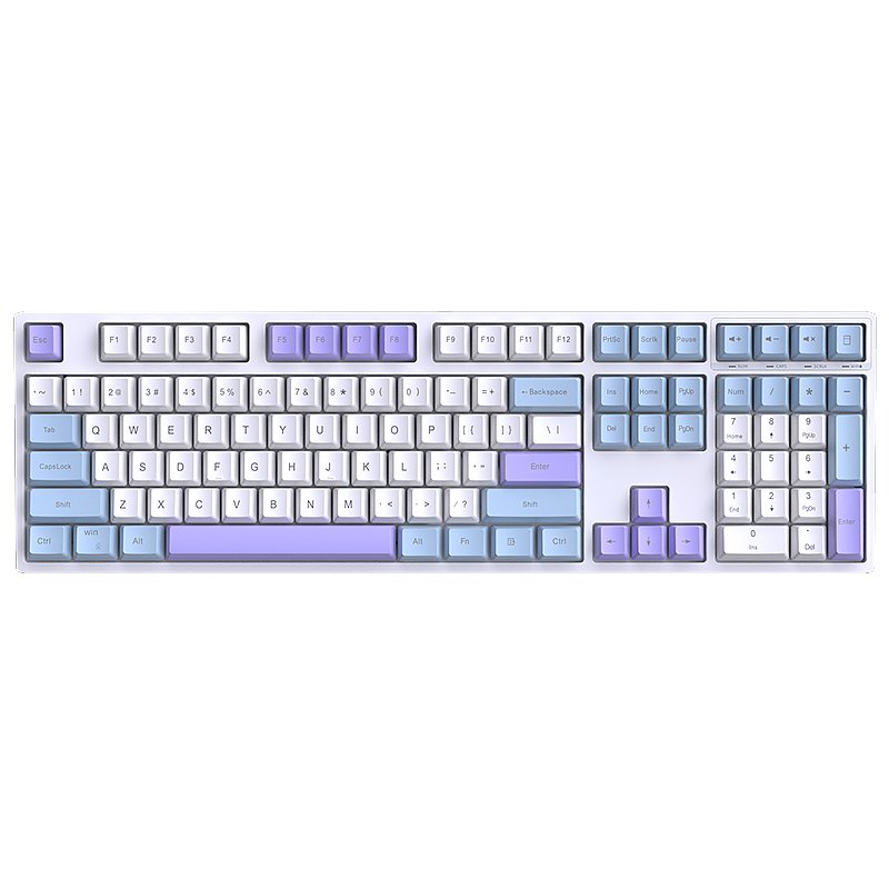 2024 New Coming Wired Mechanical Keyboard Classic 108 Keys Layout Full Size White Light Keyboard for Gaming Office