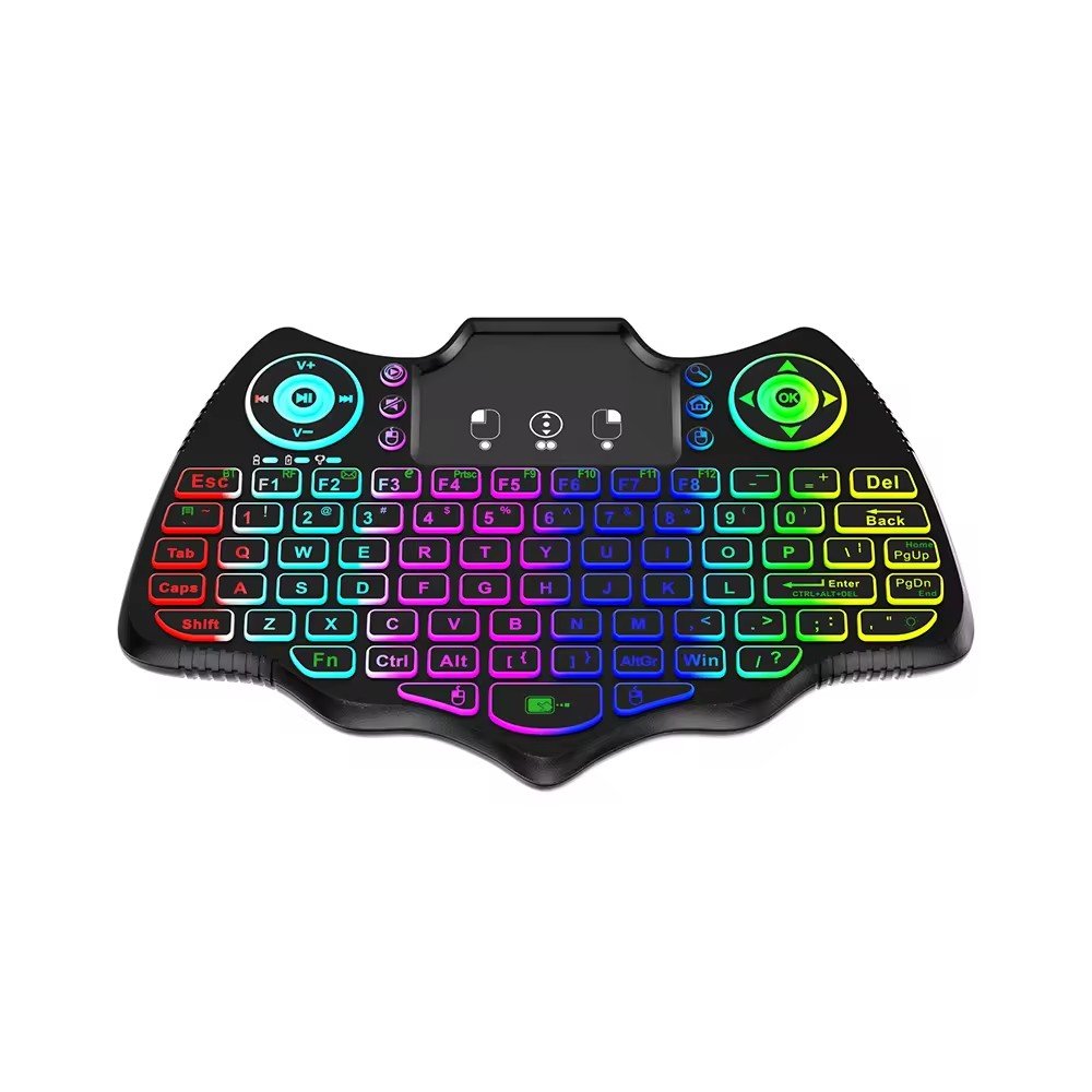 Wireless Keyboard Backlit Multilingual 2.4G+BT4.2 Air Mouse Remote Touchpad for TV Box PC V18 Mini