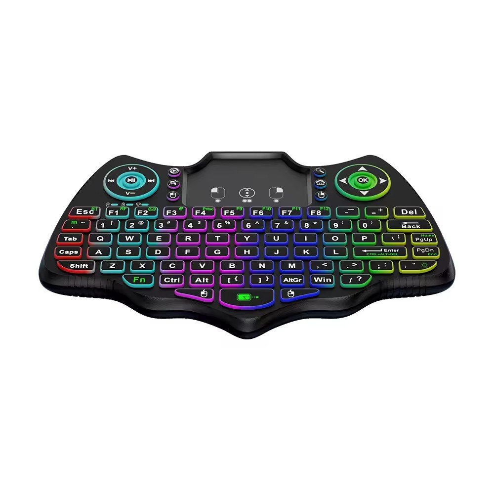 Wireless Keyboard Backlit Multilingual 2.4G+BT4.2 Air Mouse Remote Touchpad for TV Box PC V18 Mini