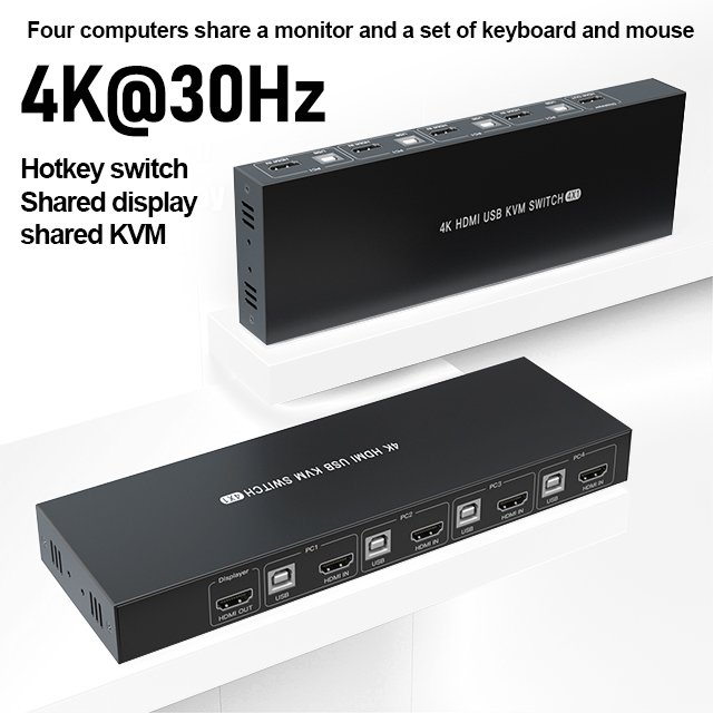 HDMI Switch with audio extractor arc 4K 30Hz 4 ports KVM HDMI Switch
