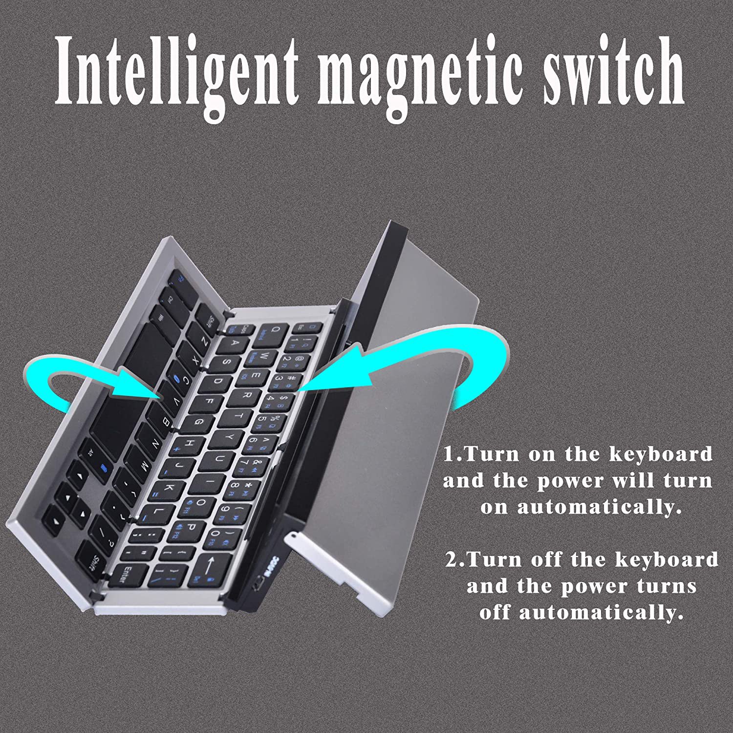 Guangdong Custom 60% Slim Mini Size Rechargeable Wireless Bt Foldable Folding Keyboard For Smart Mobile Phone