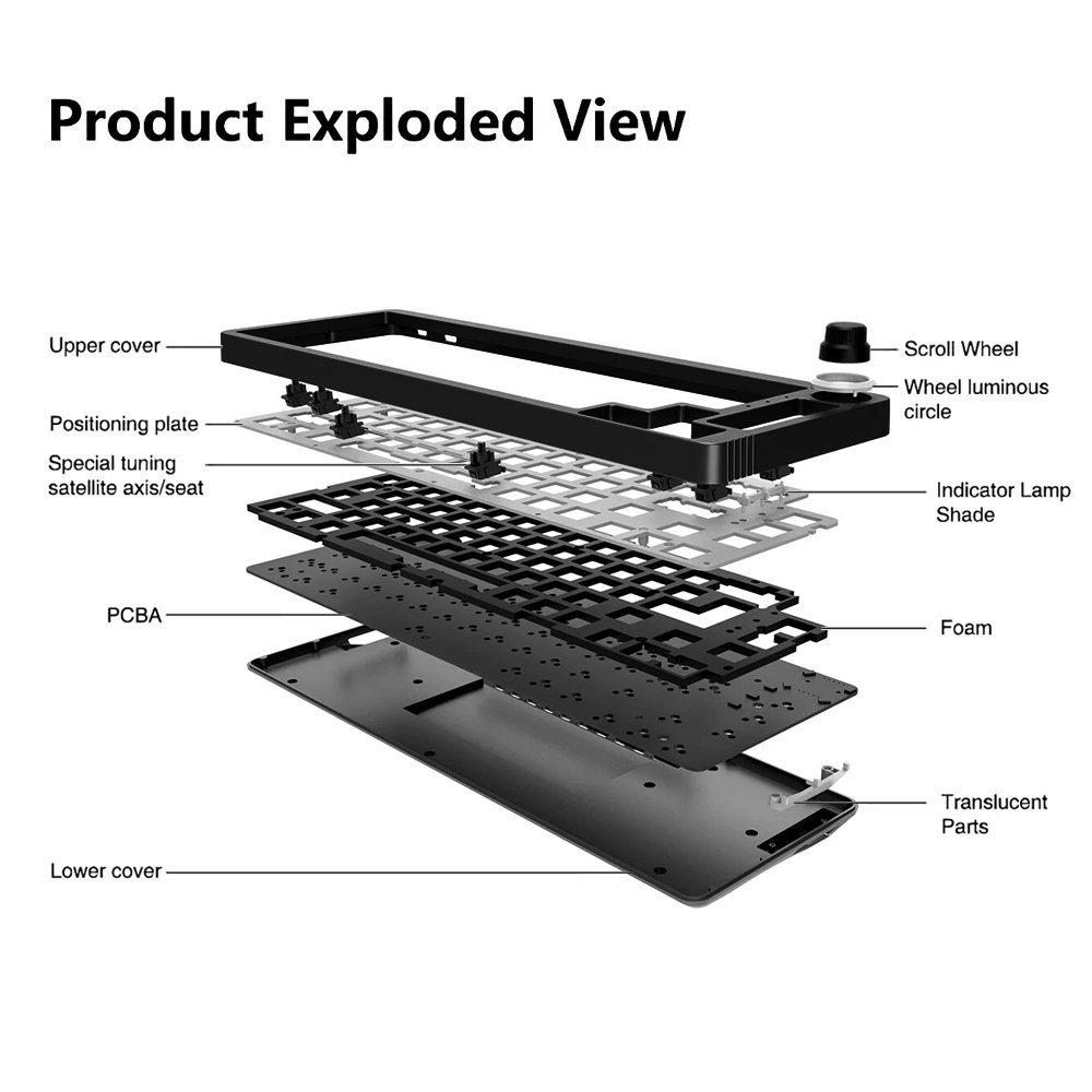 LK67/TM680 Hot Swap Mechanical Keyboard Programmable 3 Mode 3/5 Pins Switches Keyboard DIY Kit with Knob RGB Wireless Keyboard