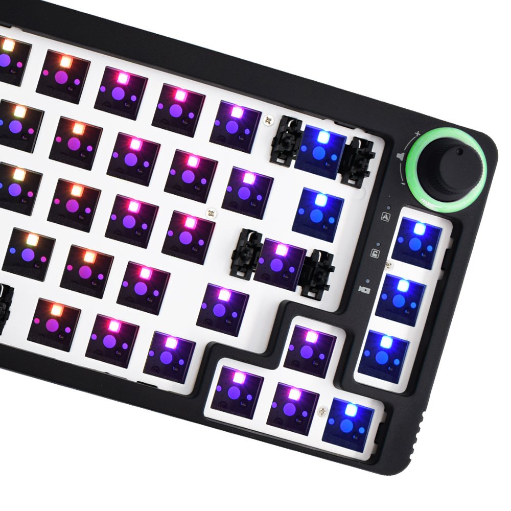 LK67/TM680 Hot Swap Mechanical Keyboard Programmable 3 Mode 3/5 Pins Switches Keyboard DIY Kit with Knob RGB Wireless Keyboard