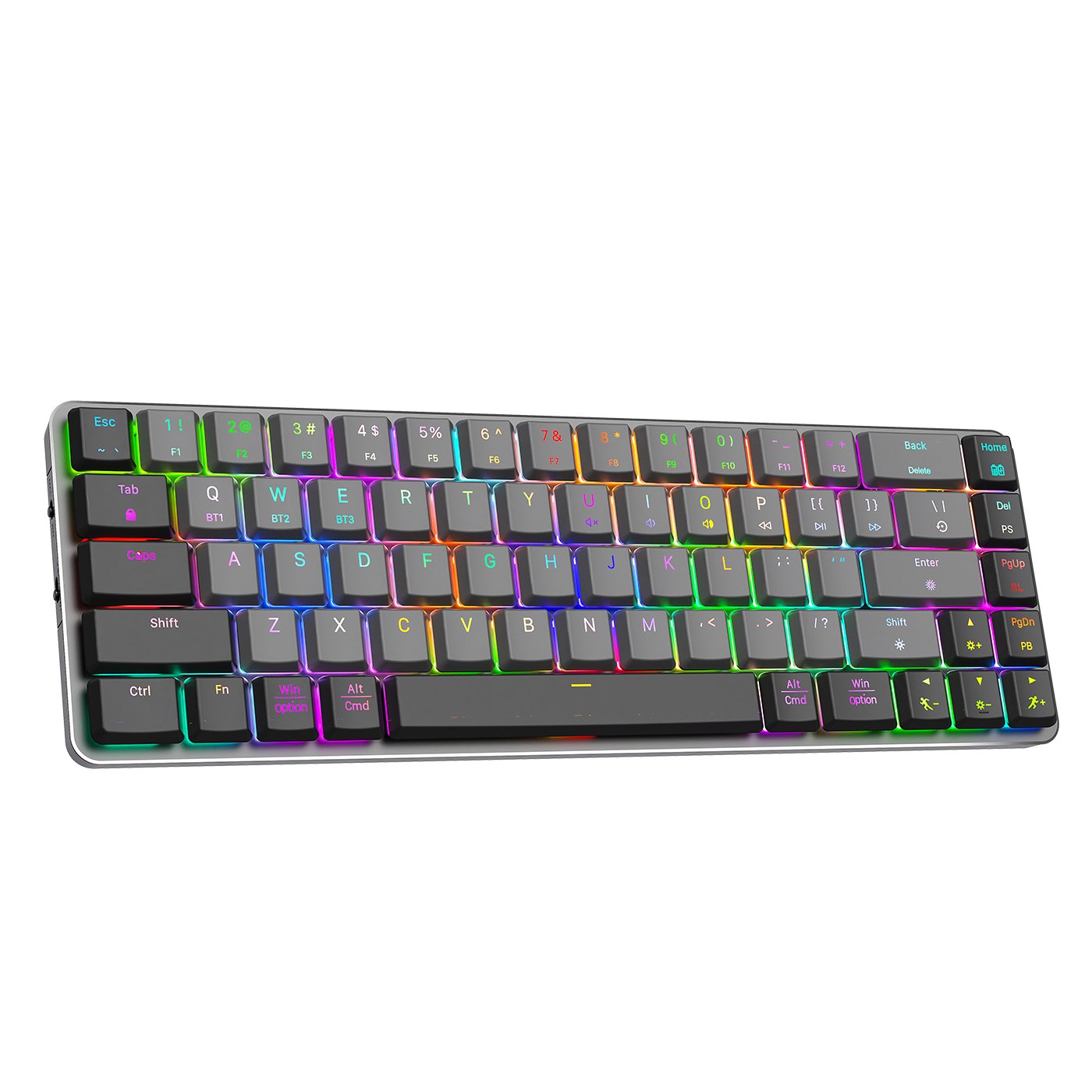 Wireless Bluetooth Triple Mode 60% 68 Keys Aluminium Gaming Keyboard Computer Laptop Red Switch Low Profile Mechanical Keyboard